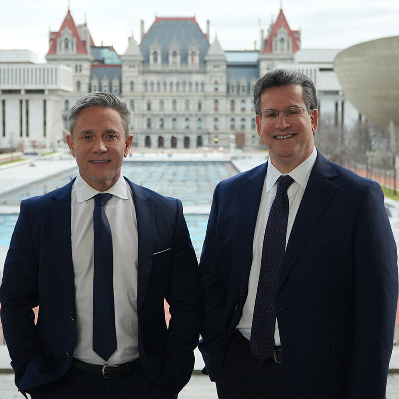 Paul B. Harding and Victor L. Mazzotti in front of capital